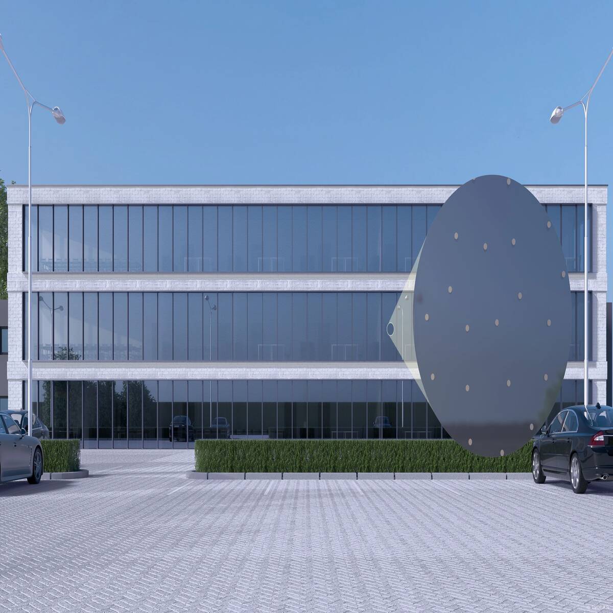 The ORNILUX® design dots glass combines a discreet dot pattern with effective bird protection. It remains almost invisible to humans while preventing bird collisions in bright sunlight.