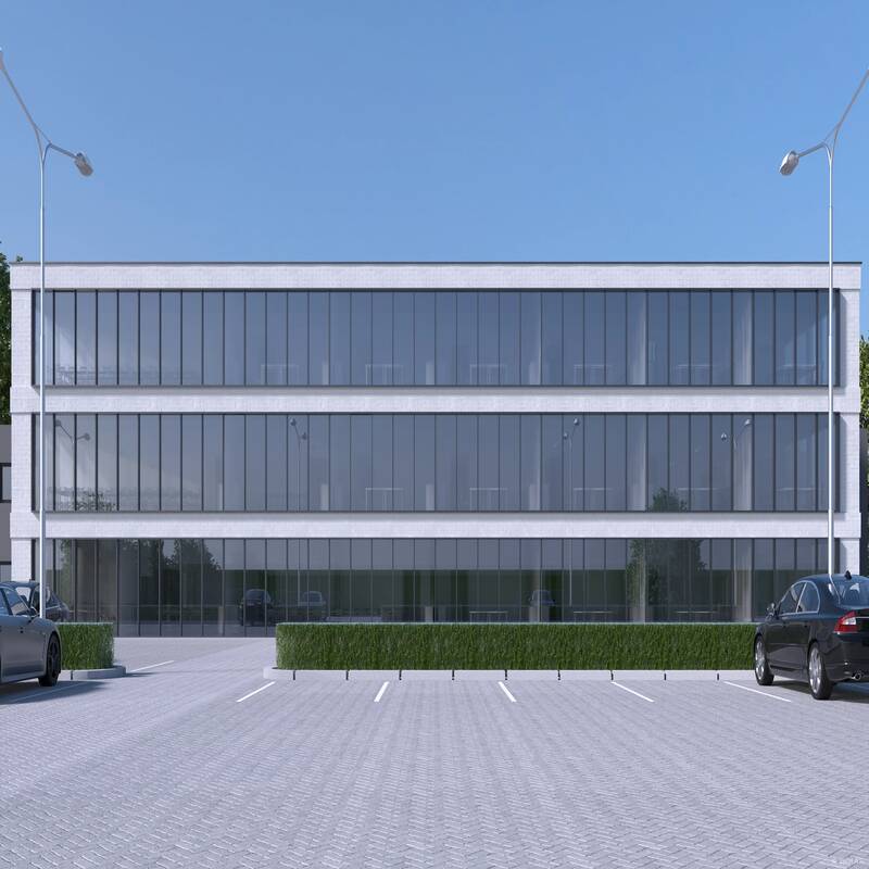 A sun-drenched modern building featuring highly transparent SUNBELT D70 oHT glazing by Arnold Glas, offering maximum natural light without overheating.