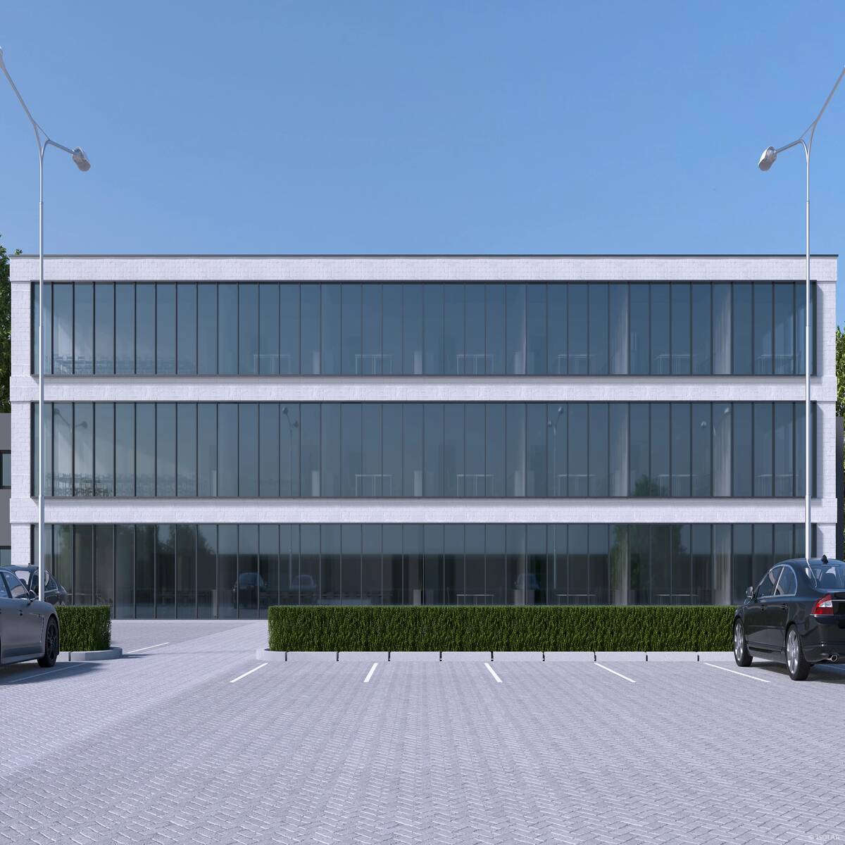 The ISOLAR SOLARLUX® sunbelt polaris glass from Arnold Glas combines strong solar protection with a cool, neutral reflection, ensuring energy efficiency and visual clarity in bright sunlight.