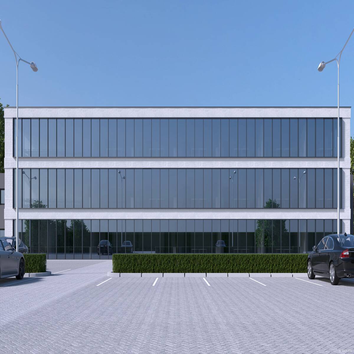 SOLARLUX® sunbelt crystal by Arnold Glas offers strong solar reflection, high daylight quality, and a neutral, crystalline appearance under direct sunlight.