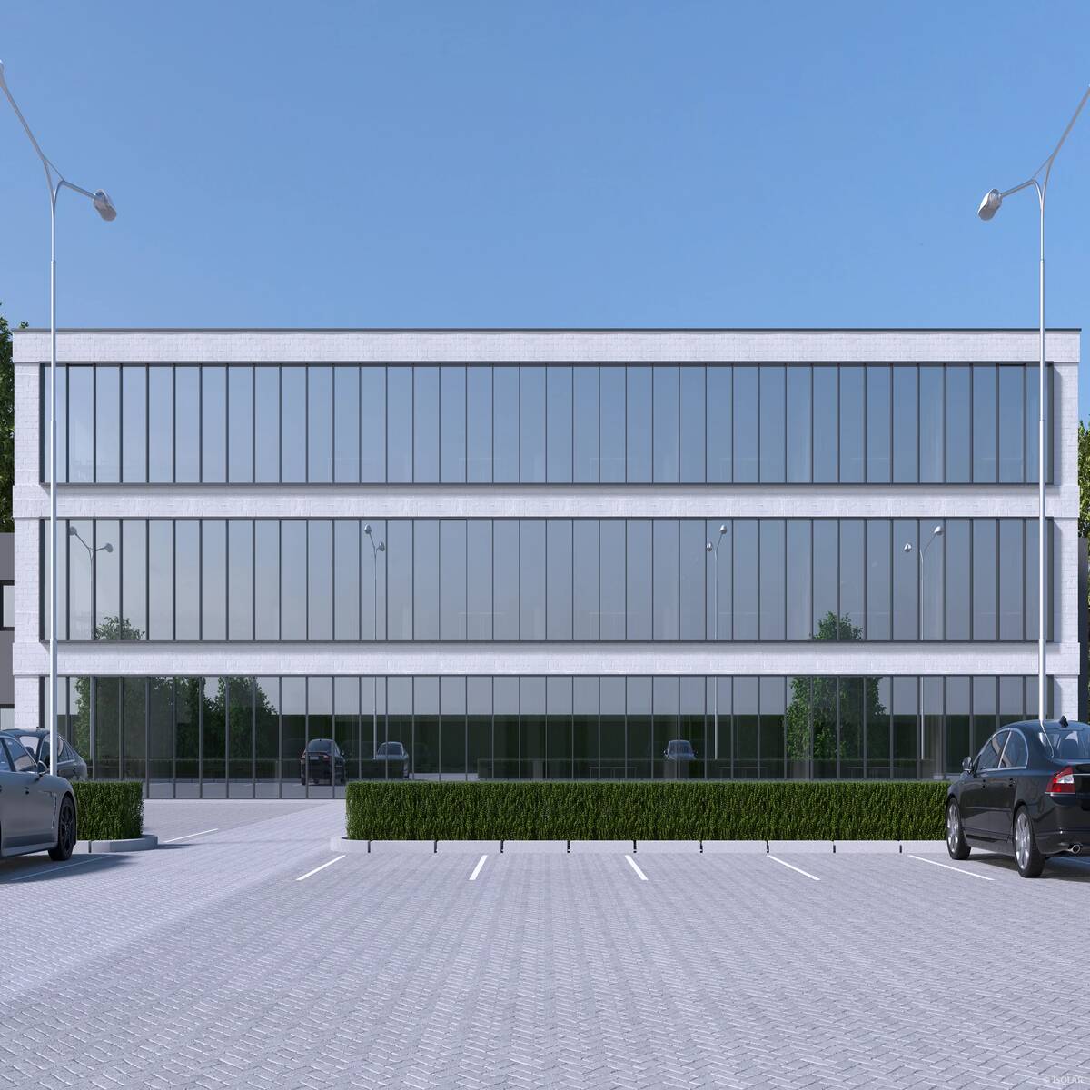 The ISOLAR SOLARLUX® sunbelt D50 glass from Arnold Glas combines efficient solar protection with natural daylight and a neutral grey tone, ensuring energy-efficient comfort and elegant façade design.